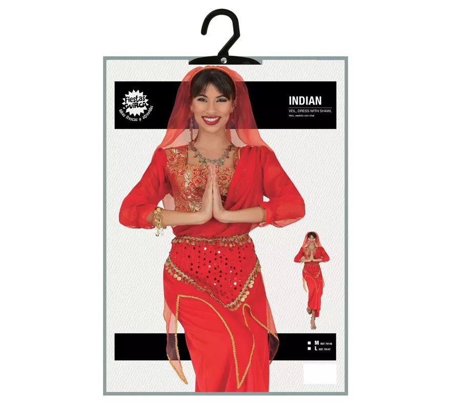 Translation missing: it.Disfraz de Hindú Rojo para mujer