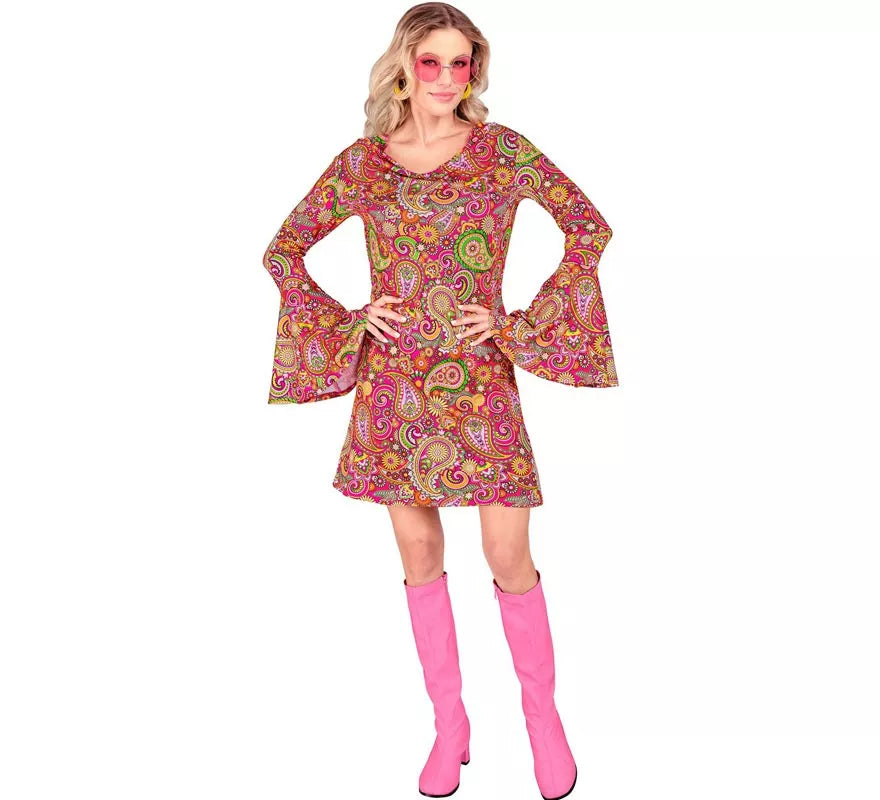 Translation missing: es.Disfraz de Hippie años 60 Fashion Paisley para mujer