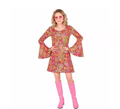 Costume da hippie alla moda con motivi cachemire anni '60 per donna