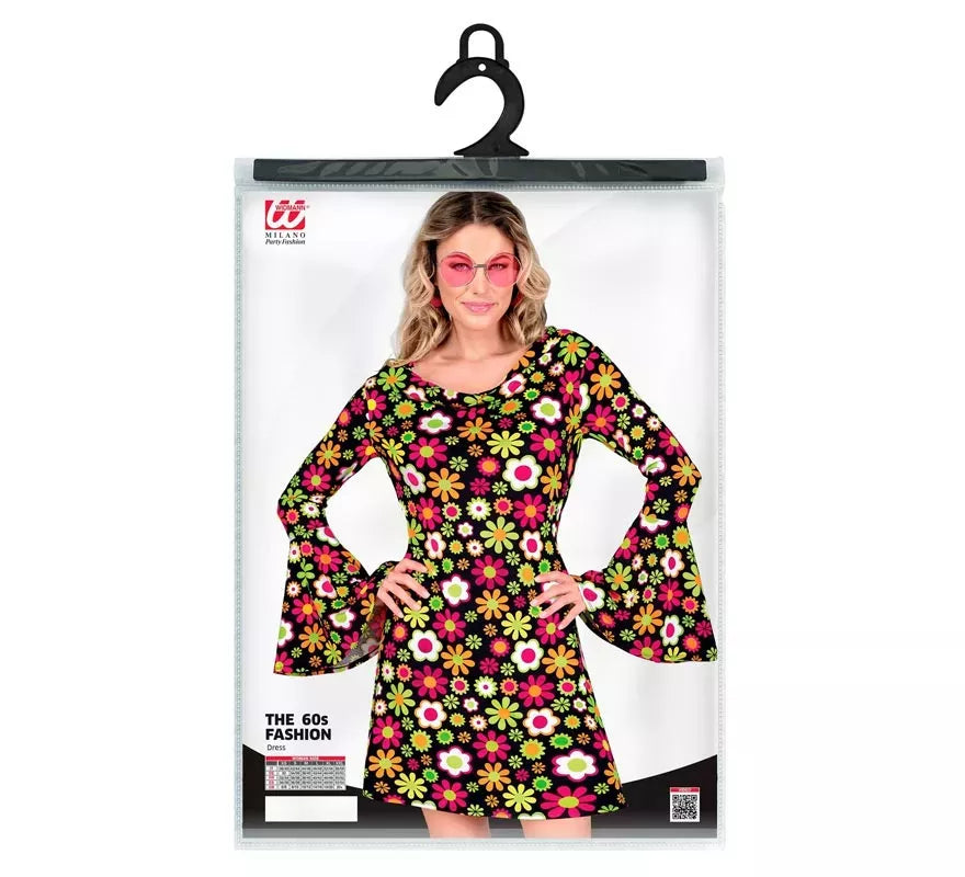 Translation missing: it.Disfraz de Hippie años 60 Floral oscuro para mujer
