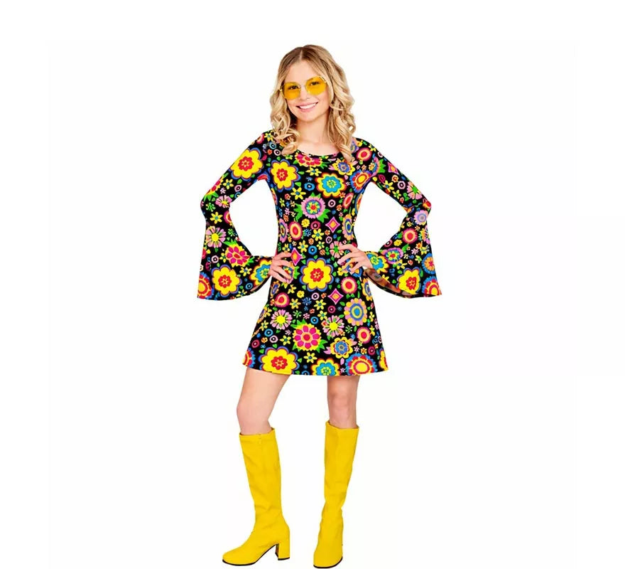 Translation missing: it.Disfraz de Hippie años 60 Flores Fashion para mujer