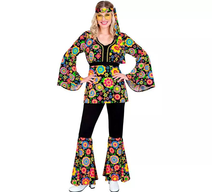Translation missing: it.Disfraz de Hippie años 60 Flores y Mandalas para mujer