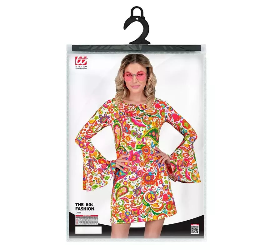 Translation missing: it.Disfraz de Hippie años 60 fucsia para mujer