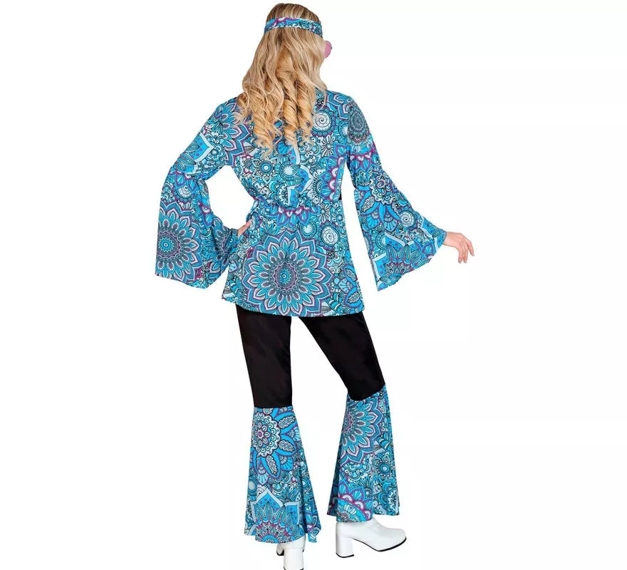 Translation missing: es.Disfraz de Hippie años 60 Mandala azul oscuro para mujer