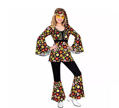 Costume da hippie scuro degli anni '60 per donna