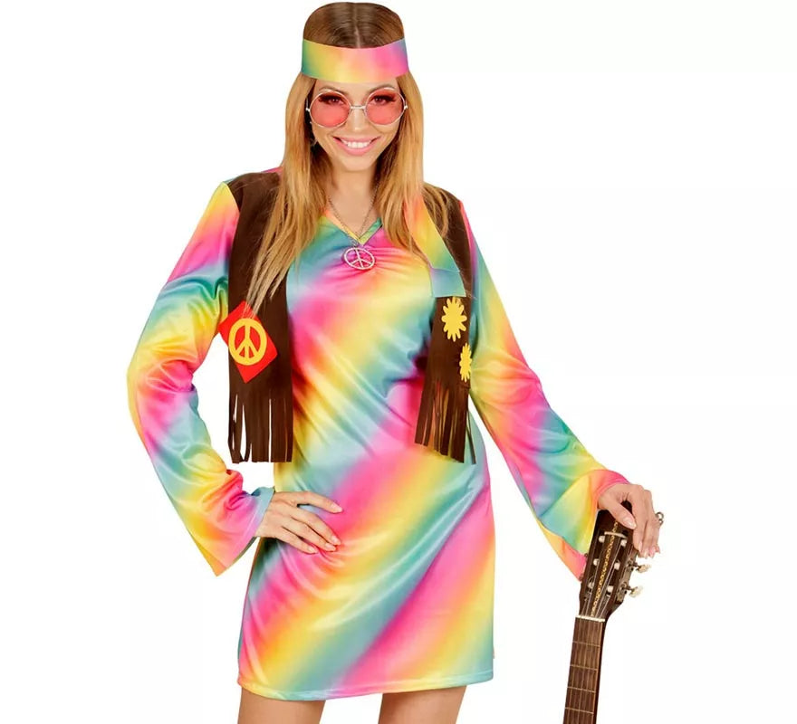 Translation missing: es.Disfraz de Hippie Arcoíris para mujer