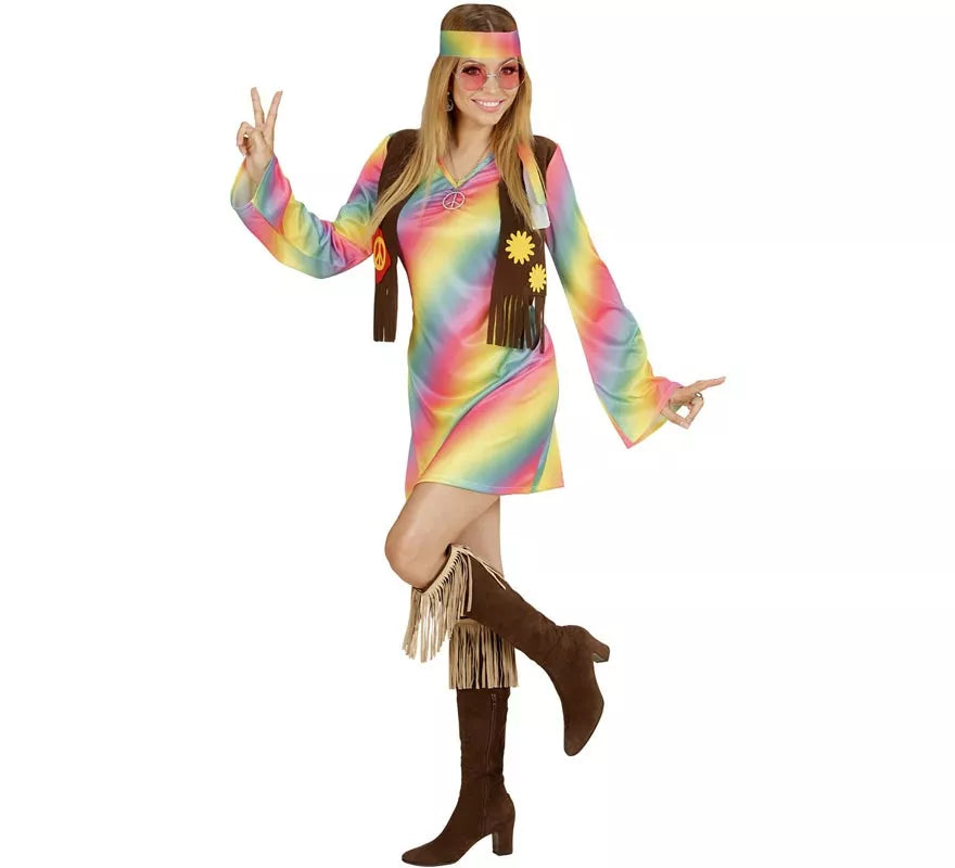 Translation missing: it.Disfraz de Hippie Arcoíris para mujer