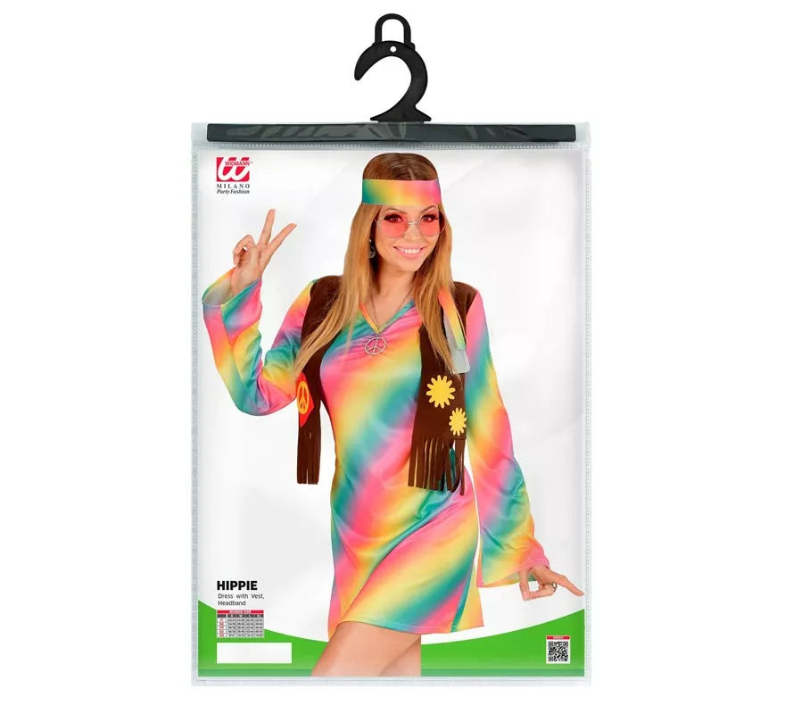 Disfraz de Hippie Arcoíris para mujer