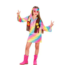 Costume da hippie arcobaleno per ragazze e adolescenti