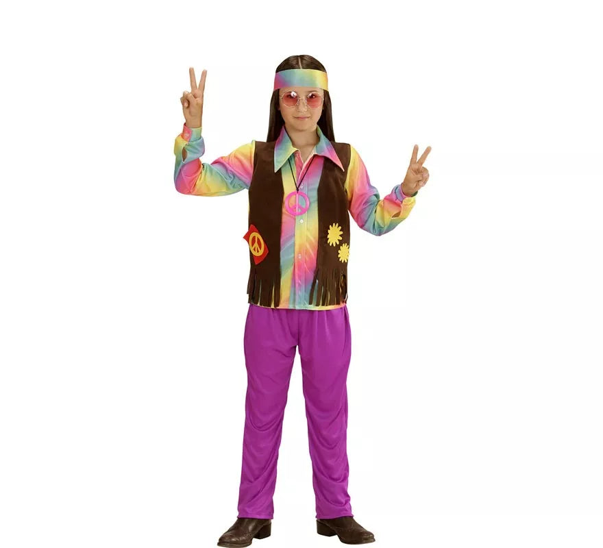 Translation missing: es.Disfraz de Hippie Arcoíris para niño y adolescente