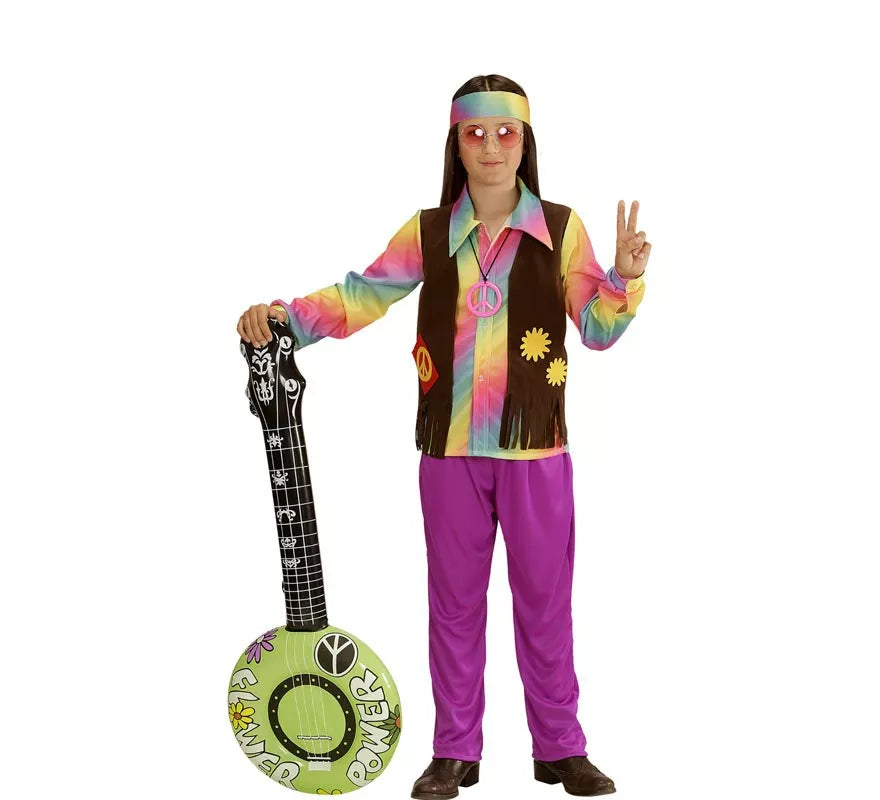 Translation missing: es.Disfraz de Hippie Arcoíris para niño y adolescente