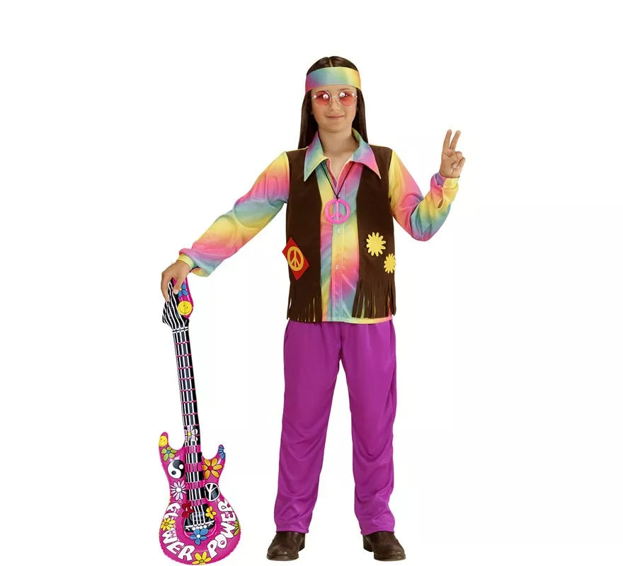 Translation missing: it.Disfraz de Hippie Arcoíris para niño y adolescente