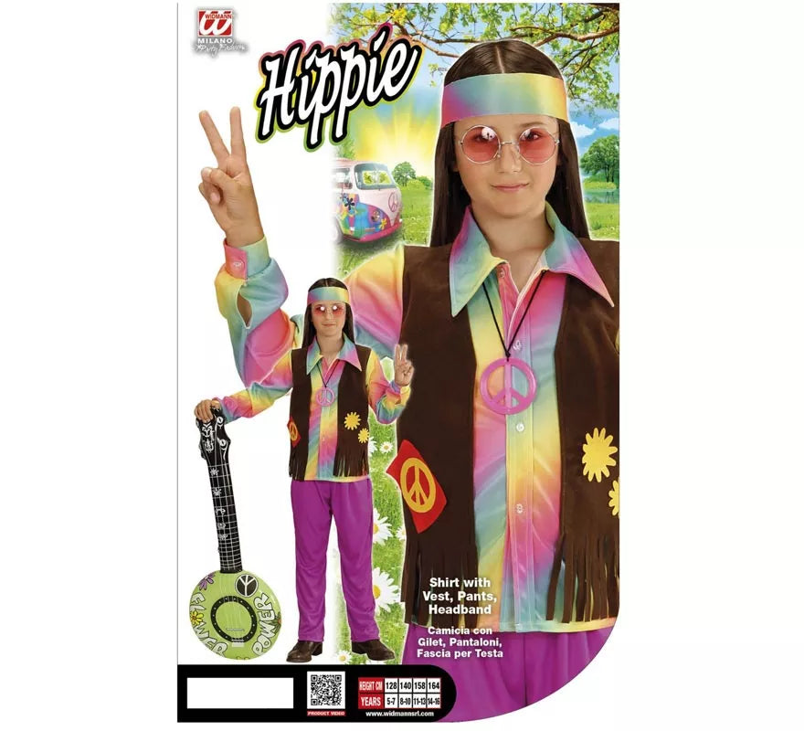 Translation missing: it.Disfraz de Hippie Arcoíris para niño y adolescente