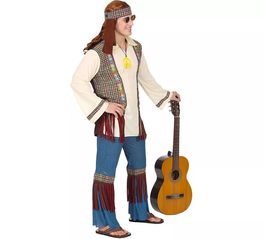 Translation missing: it.Disfraz de Hippie beige para hombre