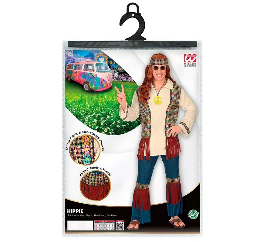 Disfraz de Hippie beige para hombre