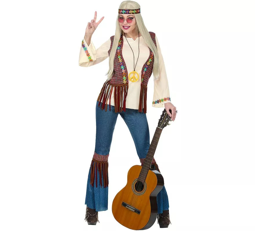 Translation missing: es.Disfraz de Hippie beige para mujer