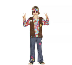 Costume hippie con gilet marrone per bambino