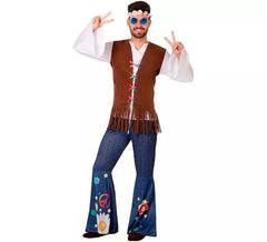 Costume hippie con gilet da uomo