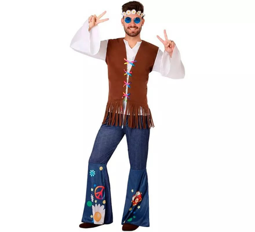 Translation missing: it.Disfraz de Hippie con Chaleco para hombre