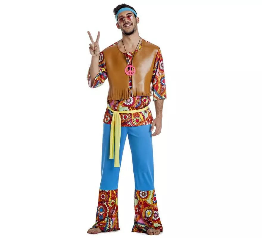 Translation missing: it.Disfraz de Hippie con Chaleco para hombre
