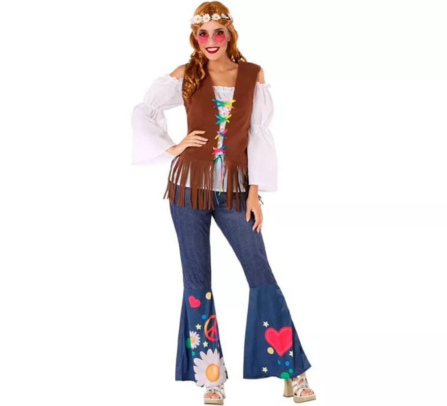 Translation missing: it.Disfraz de Hippie con Chaleco para mujer