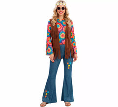 Costume da hippie con gilet per donna