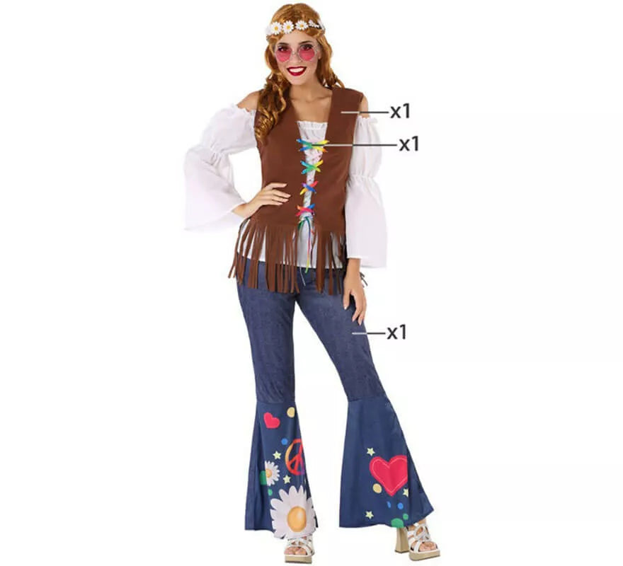Translation missing: it.Disfraz de Hippie con Chaleco para mujer