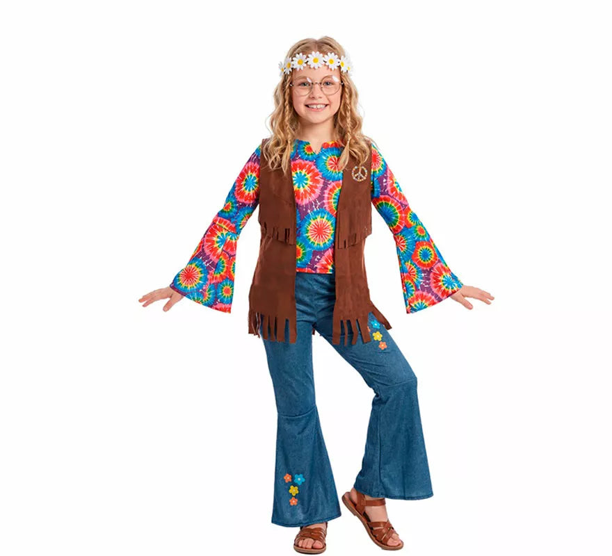 Translation missing: it.Disfraz de Hippie con Chaleco para niña
