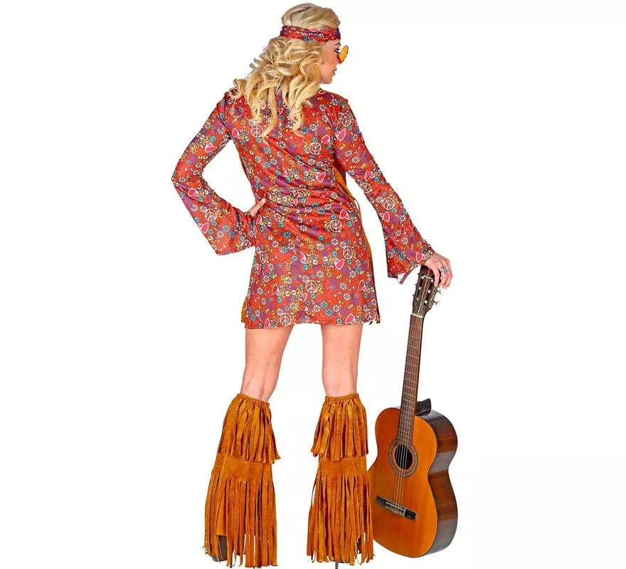 Translation missing: it.Disfraz de Hippie con cubrebotas y flecos para mujer