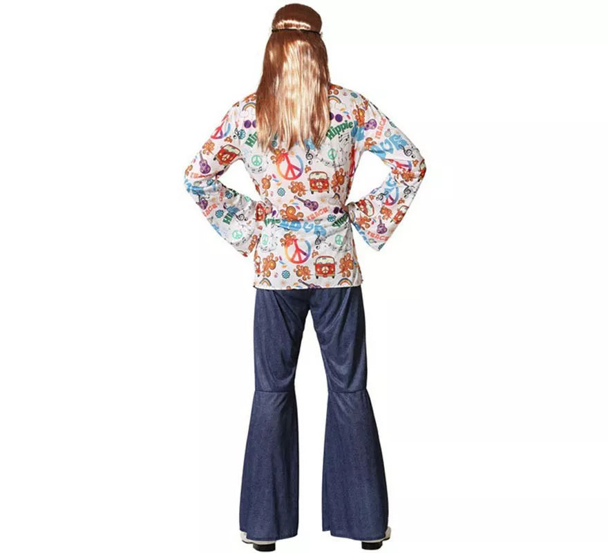 Translation missing: it.Disfraz de Hippie con Estampado para hombre