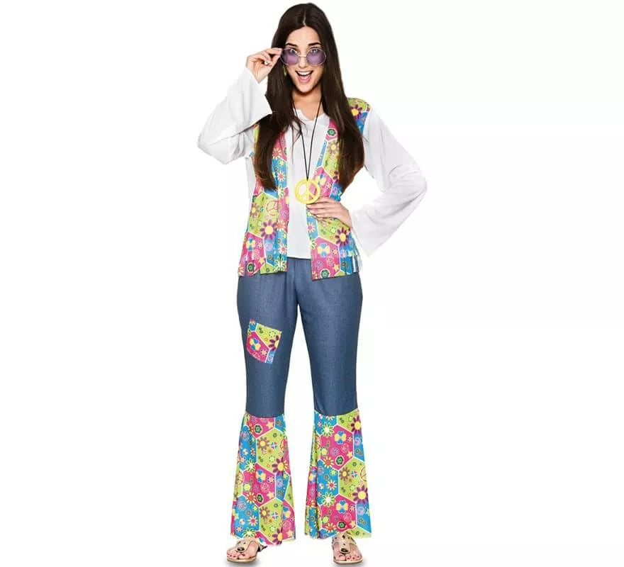 Translation missing: it.Disfraz de Hippie con flores para mujer