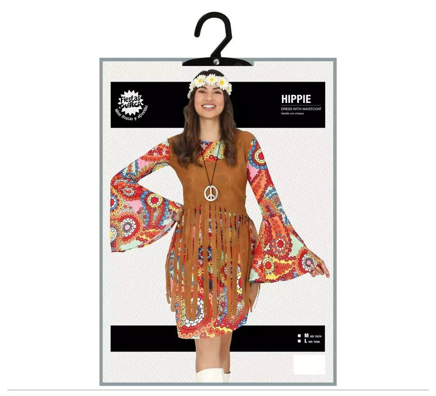 Translation missing: it.Disfraz de Hippie con vestido corto para mujer