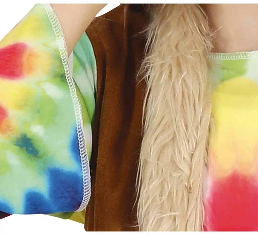 Translation missing: it.Disfraz de Hippie con vestido multicolor para niña
