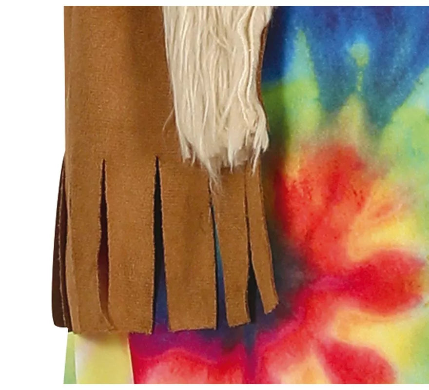 Translation missing: it.Disfraz de Hippie con vestido multicolor para niña