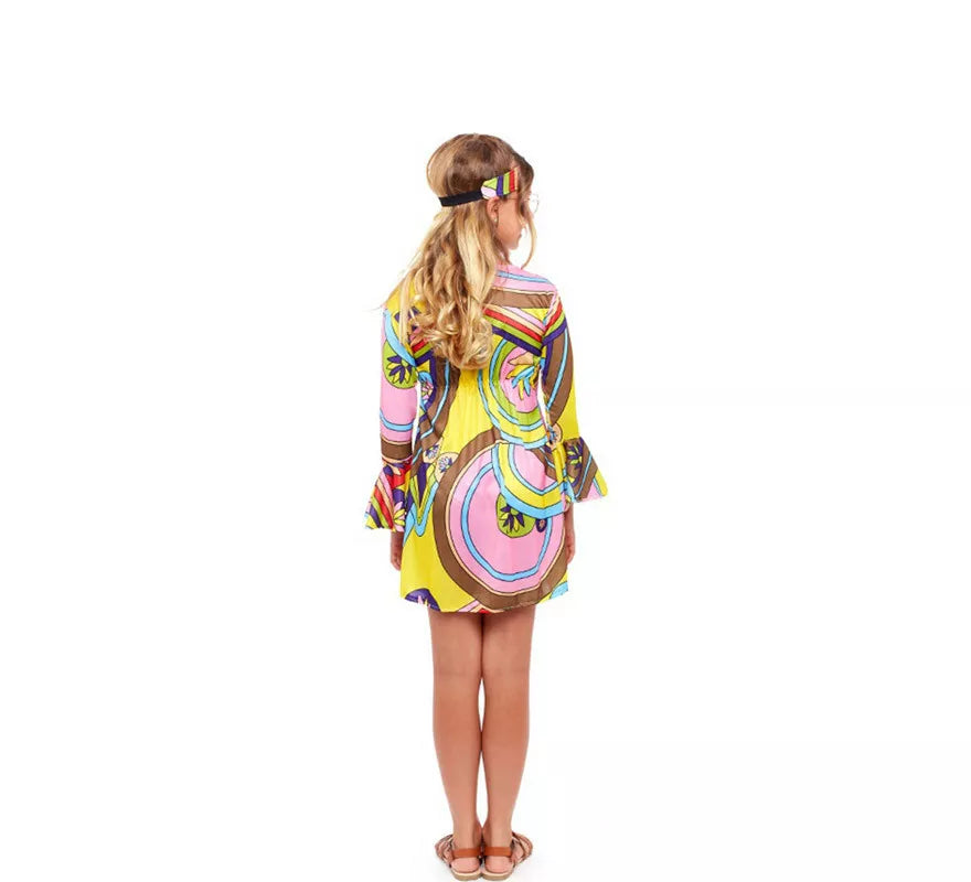 Translation missing: it.Disfraz de Hippie estampado Psicodélico para niña