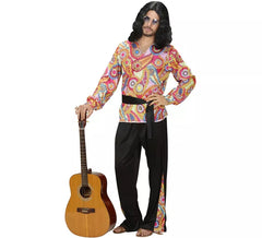 Costume da figura hippie con cintura per uomo