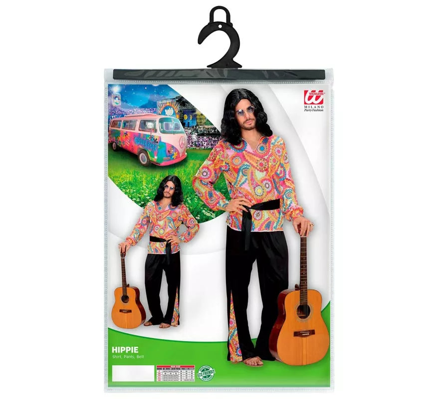 Translation missing: es.Disfraz de Hippie figuras con cinturón para hombre
