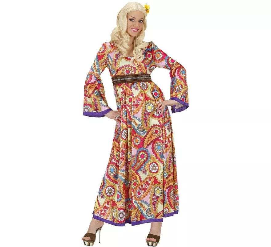 Disfraz de Hippie figuras con cinturón para mujer