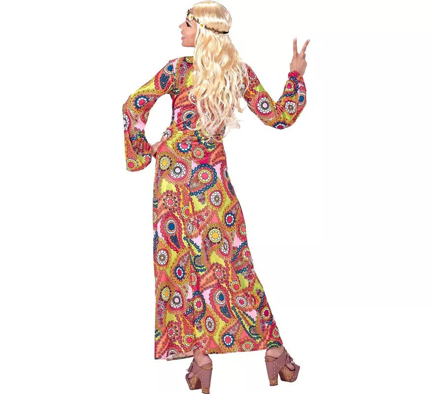 Translation missing: it.Disfraz de Hippie figuras multicolor para mujer