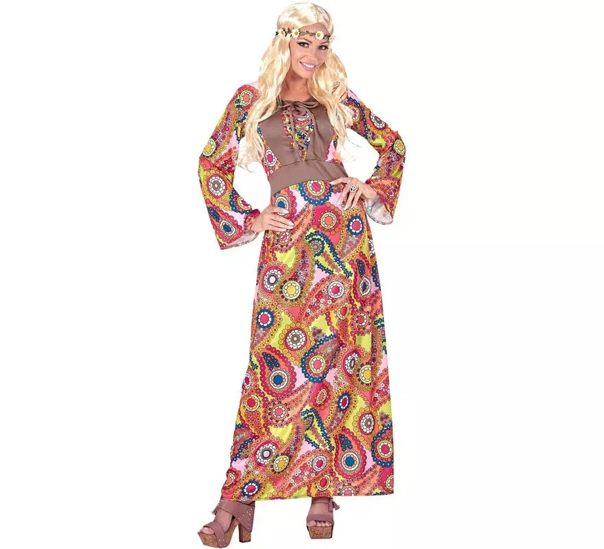Translation missing: it.Disfraz de Hippie figuras multicolor para mujer