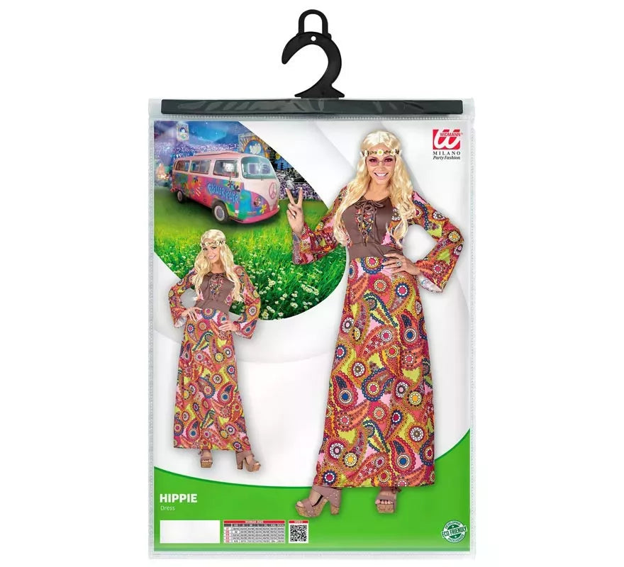 Translation missing: it.Disfraz de Hippie figuras multicolor para mujer