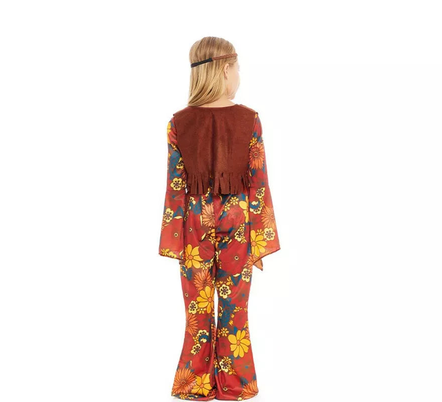 Translation missing: it.Disfraz de Hippie floral con chaleco para niña