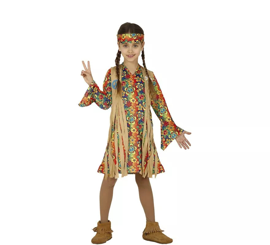 Translation missing: it.Disfraz de Hippie Floreada para niña