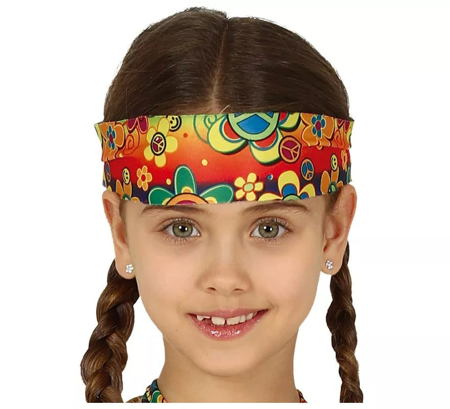 Translation missing: it.Disfraz de Hippie Floreada para niña