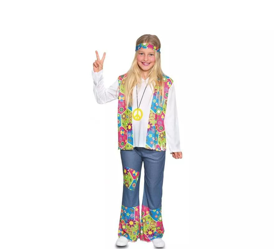 Translation missing: it.Disfraz de Hippie floreada para niña