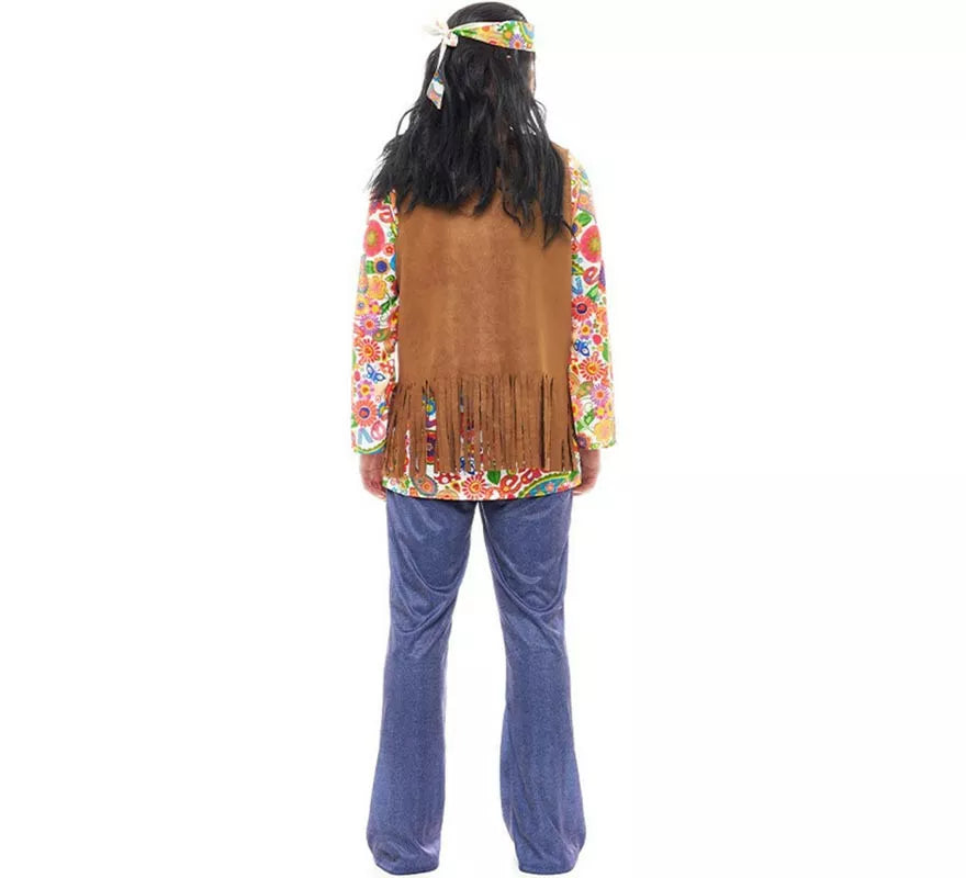 Translation missing: it.Disfraz de Hippie Flores con chaleco para hombre