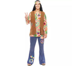 Costume da Hippie Flores con gilet per uomo
