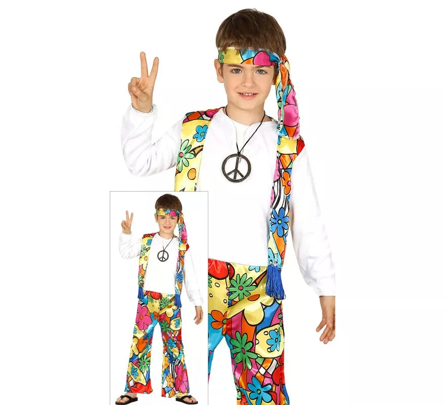 Translation missing: it.Disfraz de Hippie Florido para niños