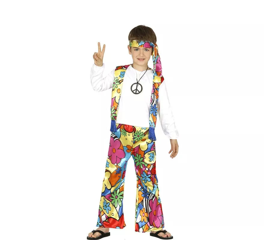Translation missing: it.Disfraz de Hippie Florido para niños