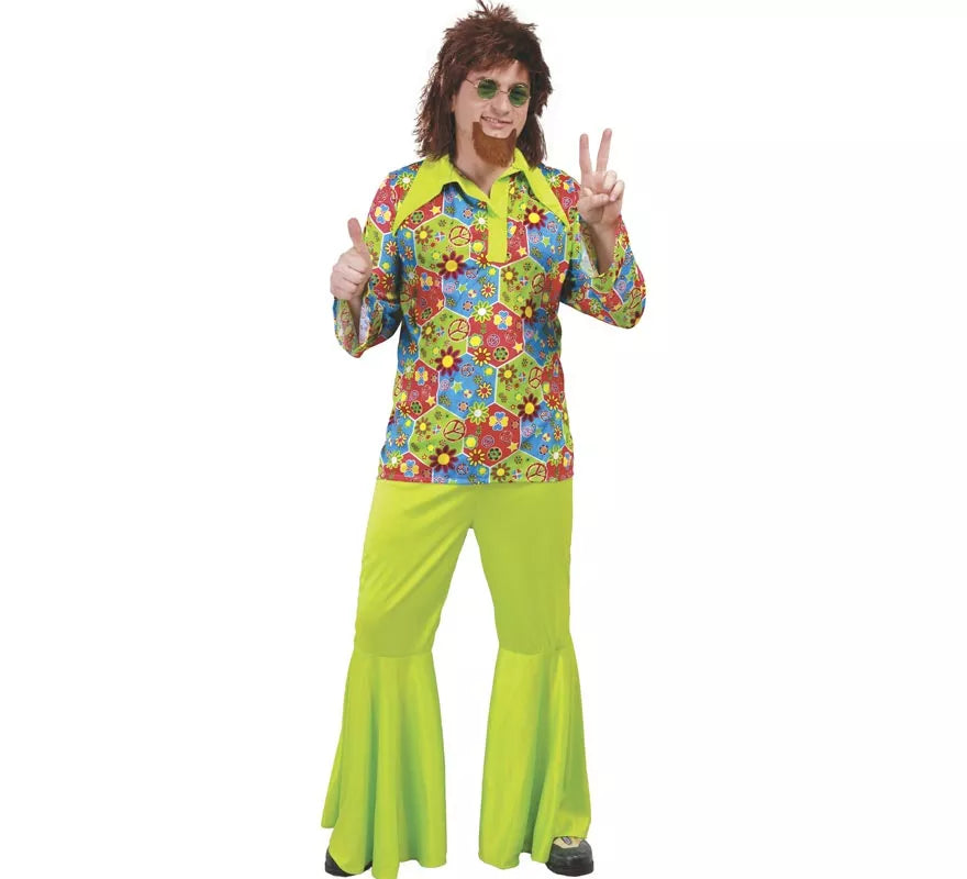 Translation missing: it.Disfraz de Hippie Flower Power para hombre